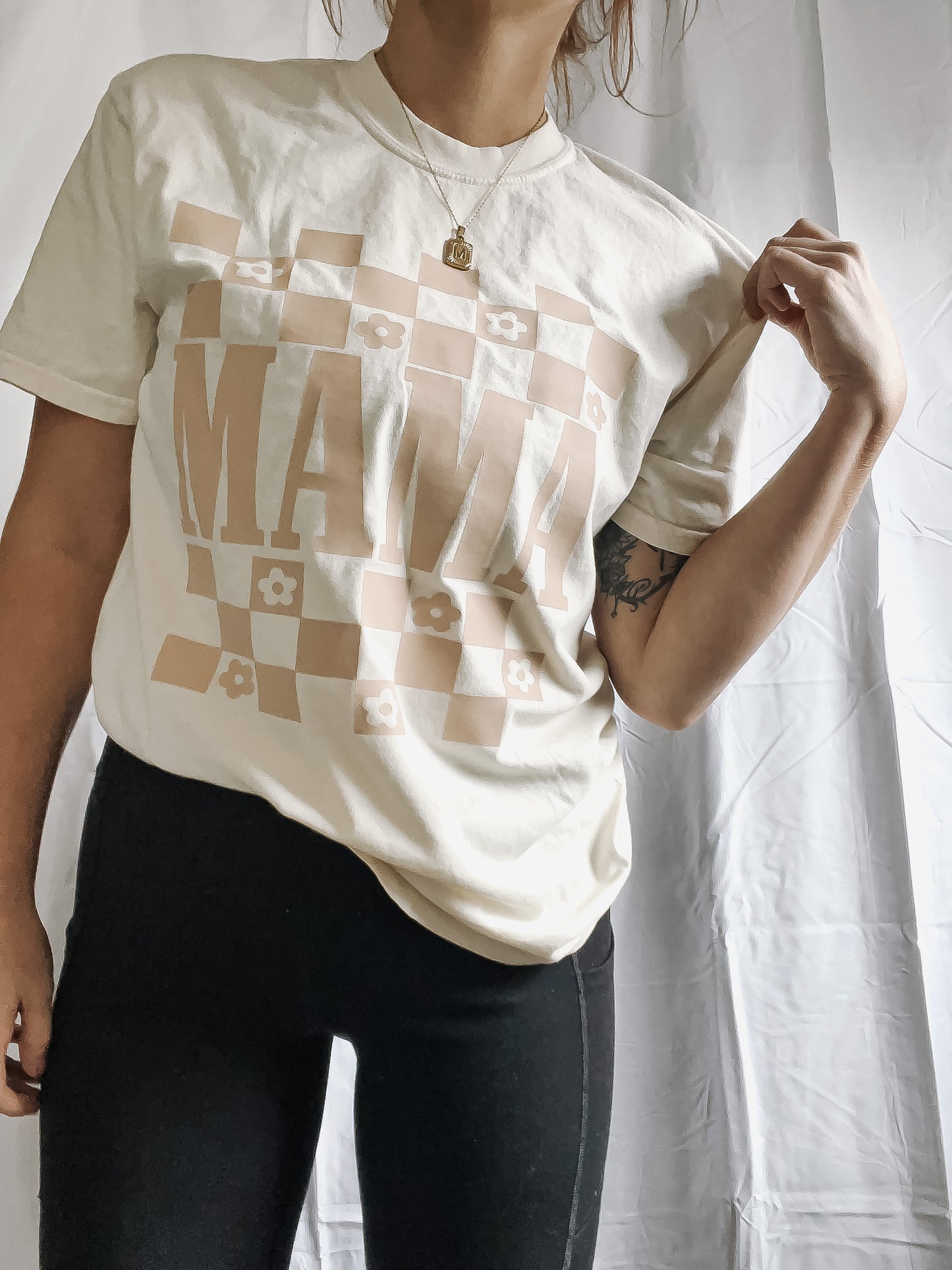 MAMA neutral checkered - Comfort Colors