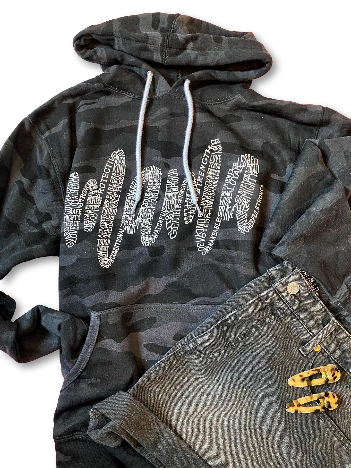 About a Mama - Black Camo Hoodie