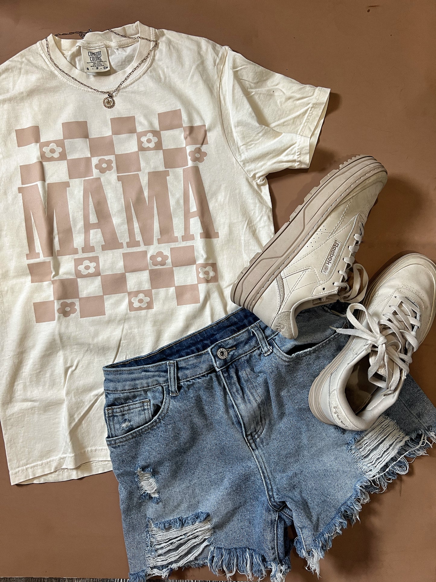 MAMA neutral checkered - Comfort Colors