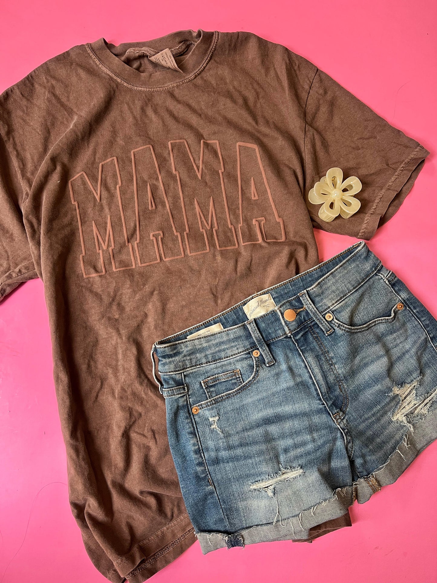 MAMA - puff print COFFEE - Comfort Colors