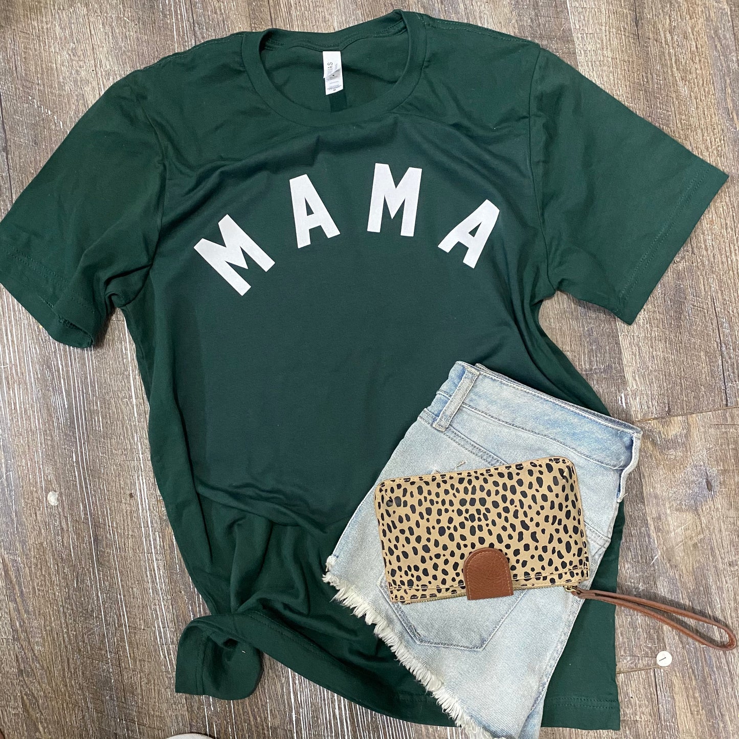 Mama Forest Green tee