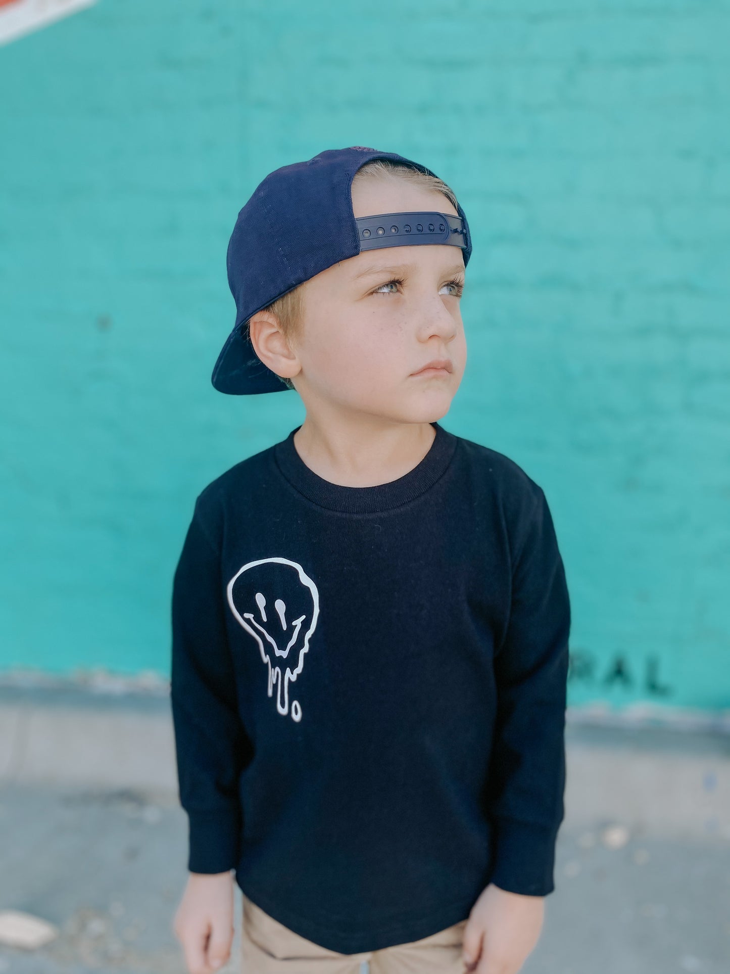 KIDDO checkered smiley - Black sweatshirt
