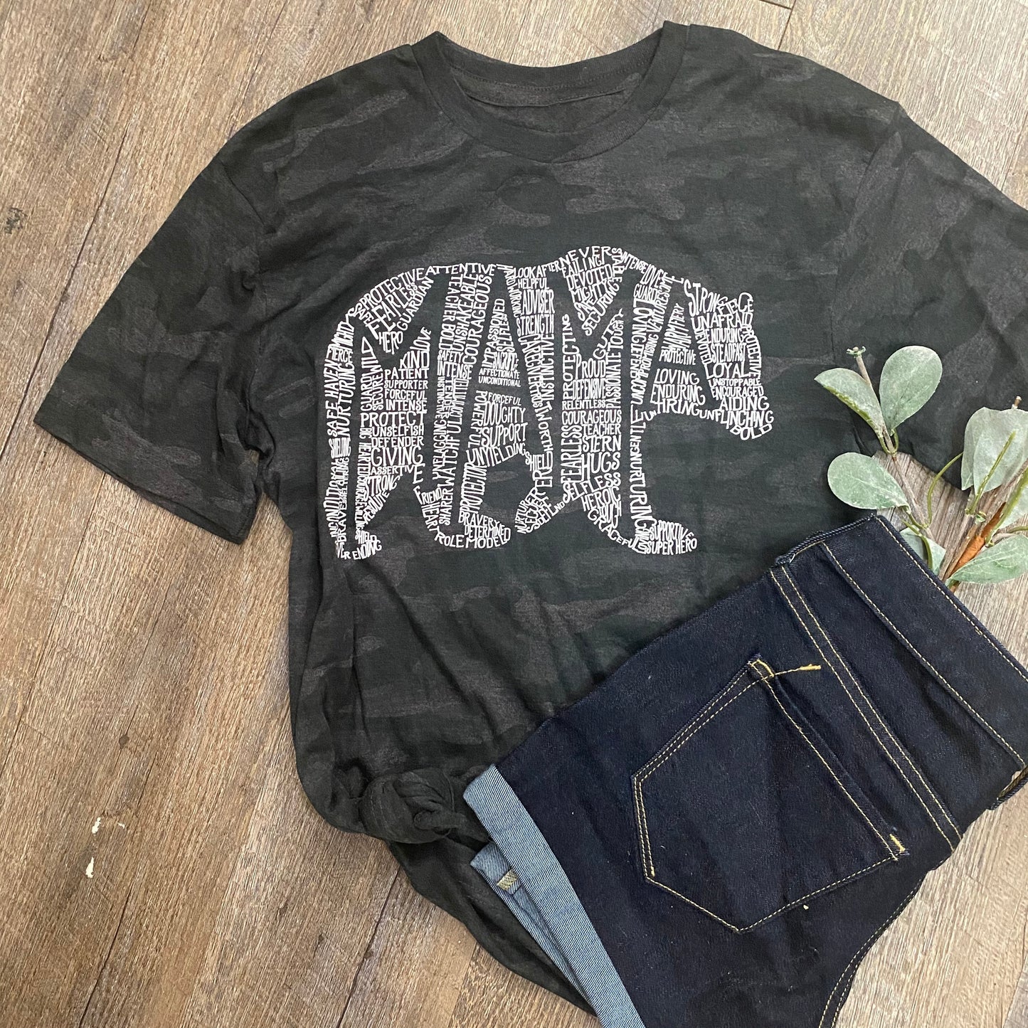 Black Camo What’s In A Mama tee