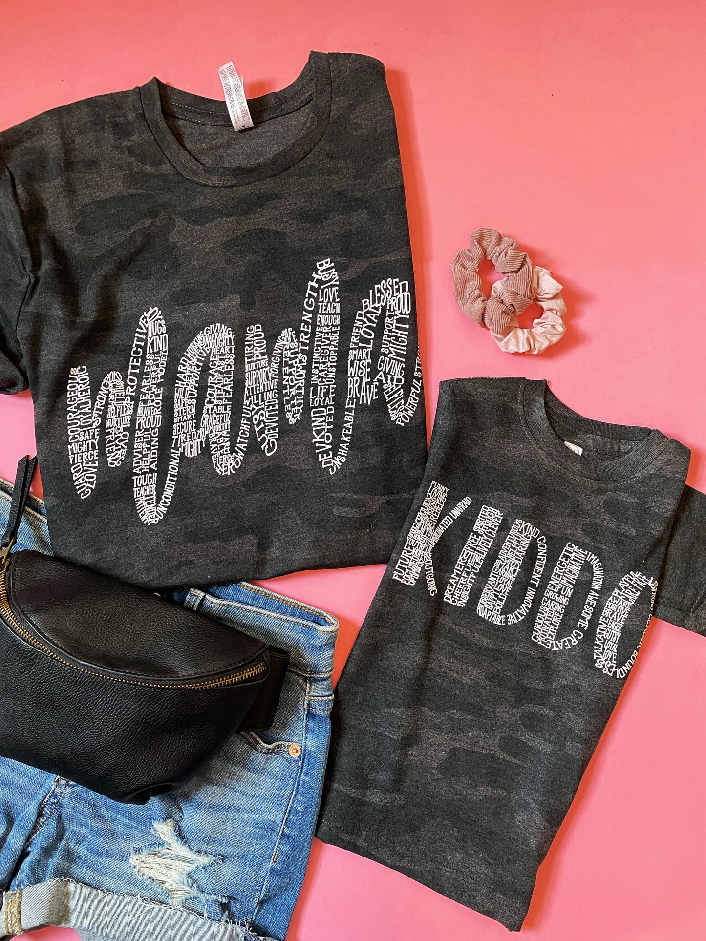 About a mama + kiddo - Black Camo (matching)