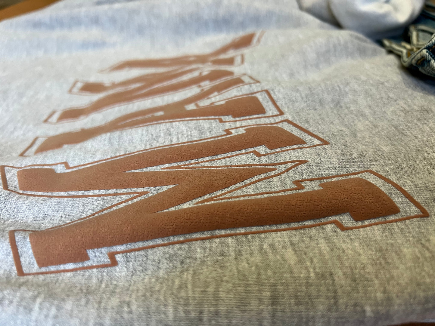 MAMA - Ash + Tan PUFF sweatshirt