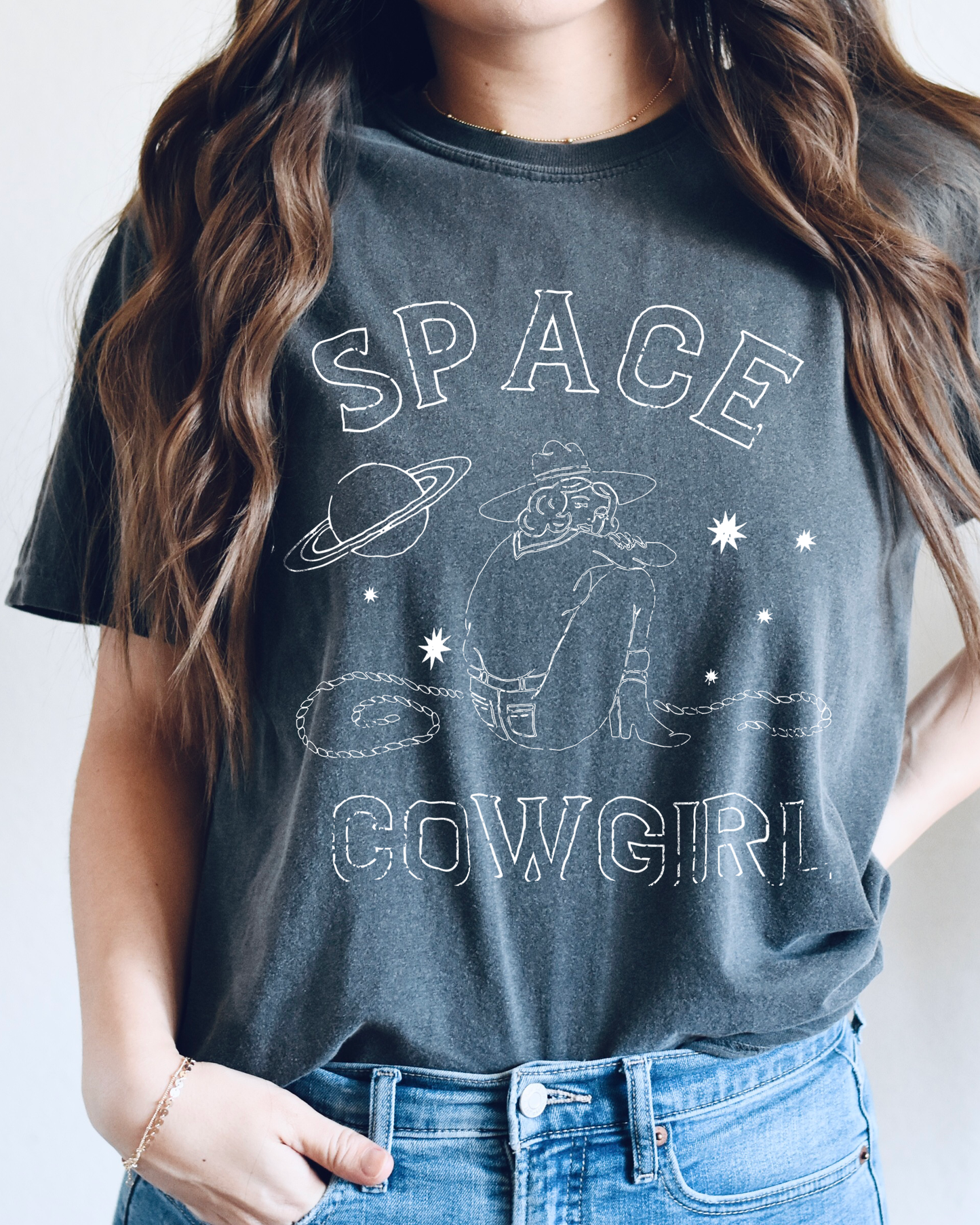 SPACE COWGIRL - Comfort Colors - pepper
