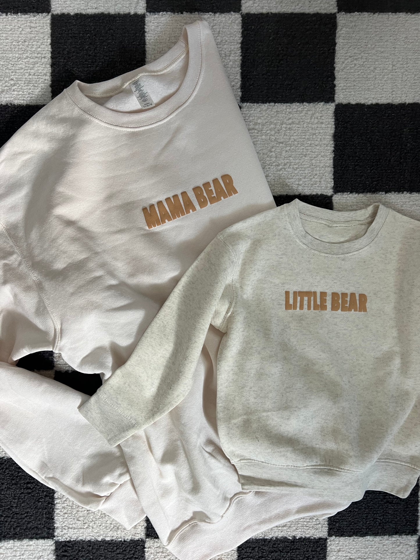 MAMA BEAR + LITTLE BEAR - Cream Puff Print Sweatshirts