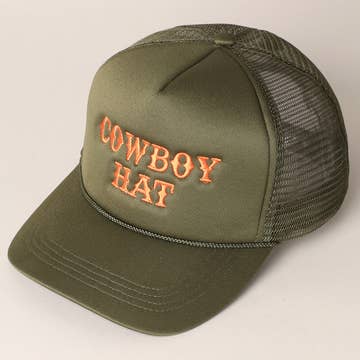 COWBOY HAT - Embroidered Trucker Snapback (READY TO SHIP)