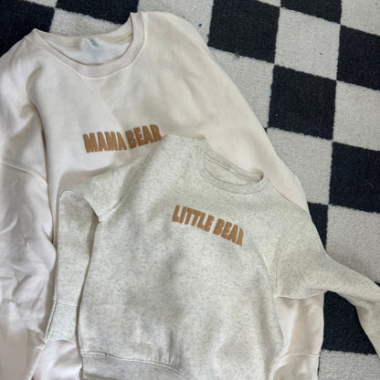 MAMA BEAR + LITTLE BEAR - Cream Puff Print Sweatshirts