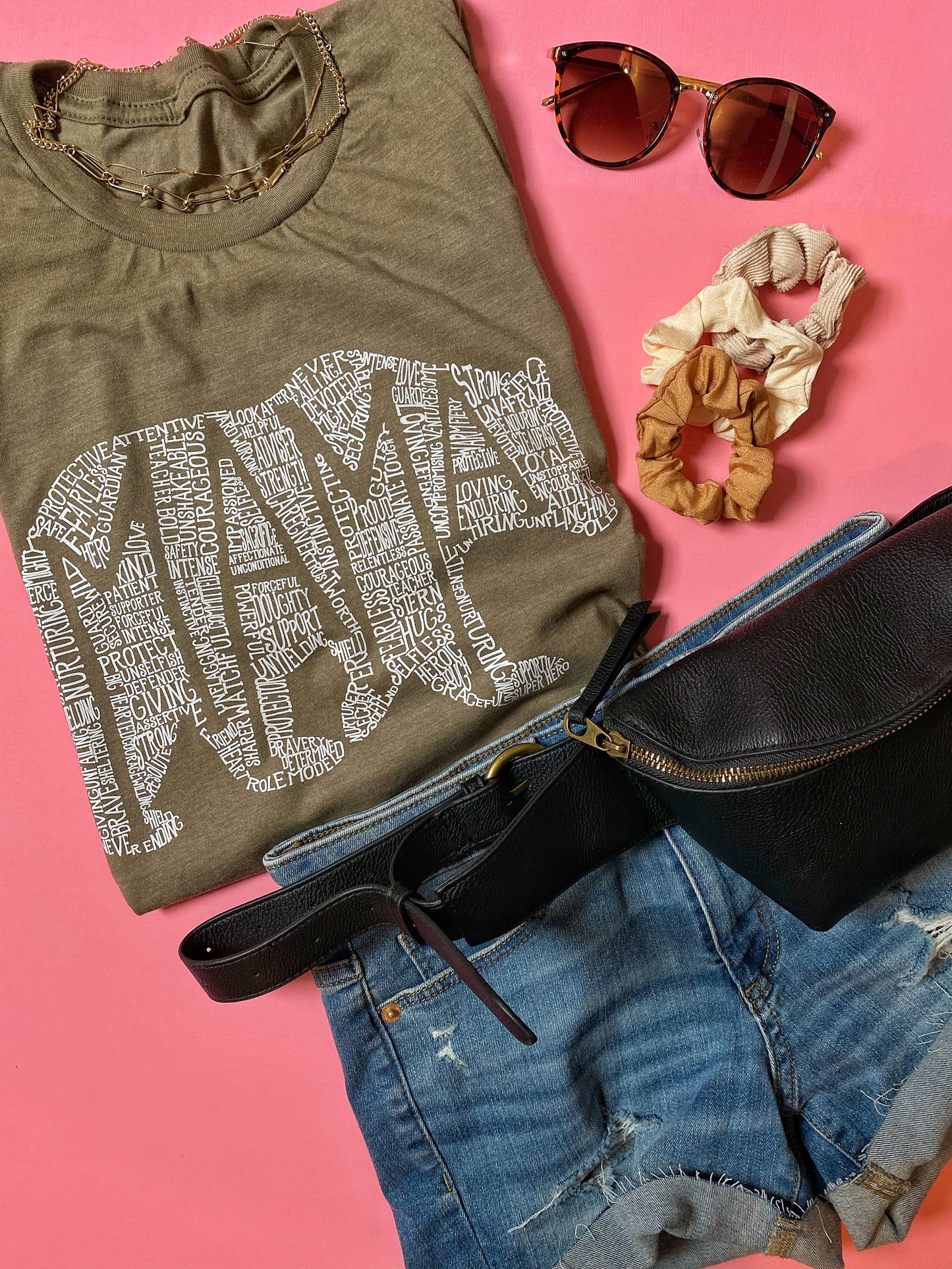 What's in a Mama - olive green tee