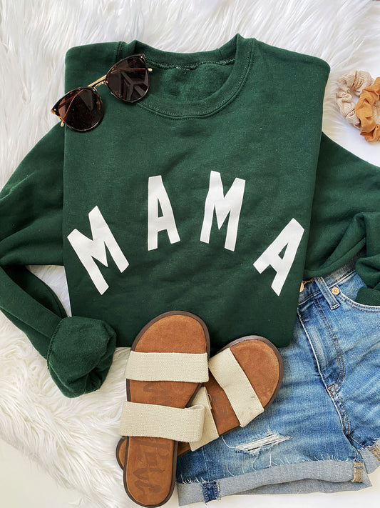 MAMA - forest green sweatshirt