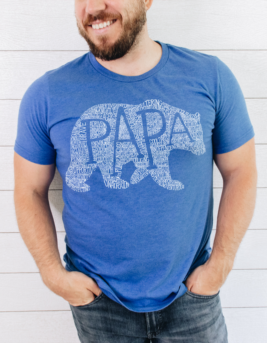 What's in a Papa Bear - Royal tee